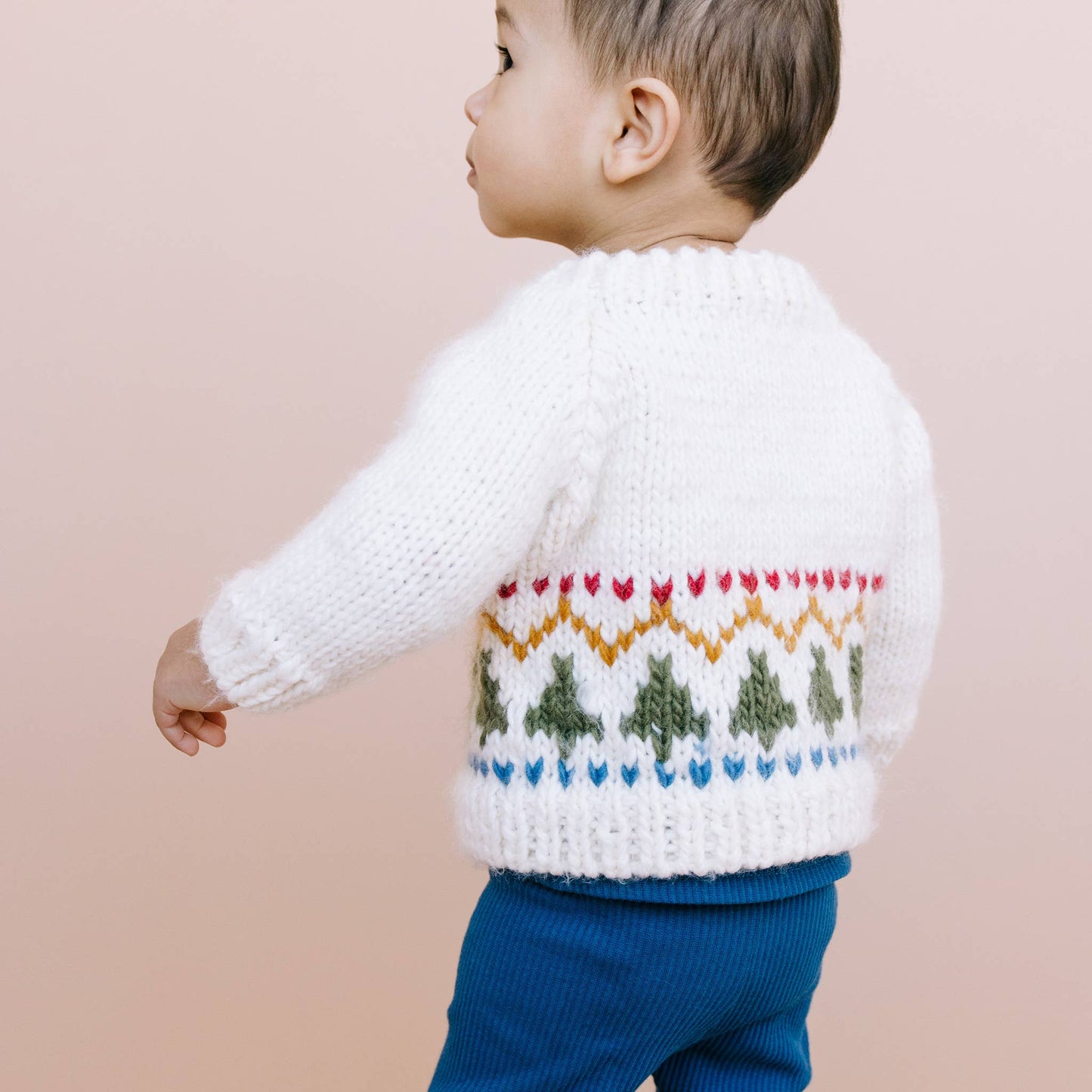 Tree Fair Isle Cardigan | Kid Baby Fall Christmas Sweater: S; 12-24M