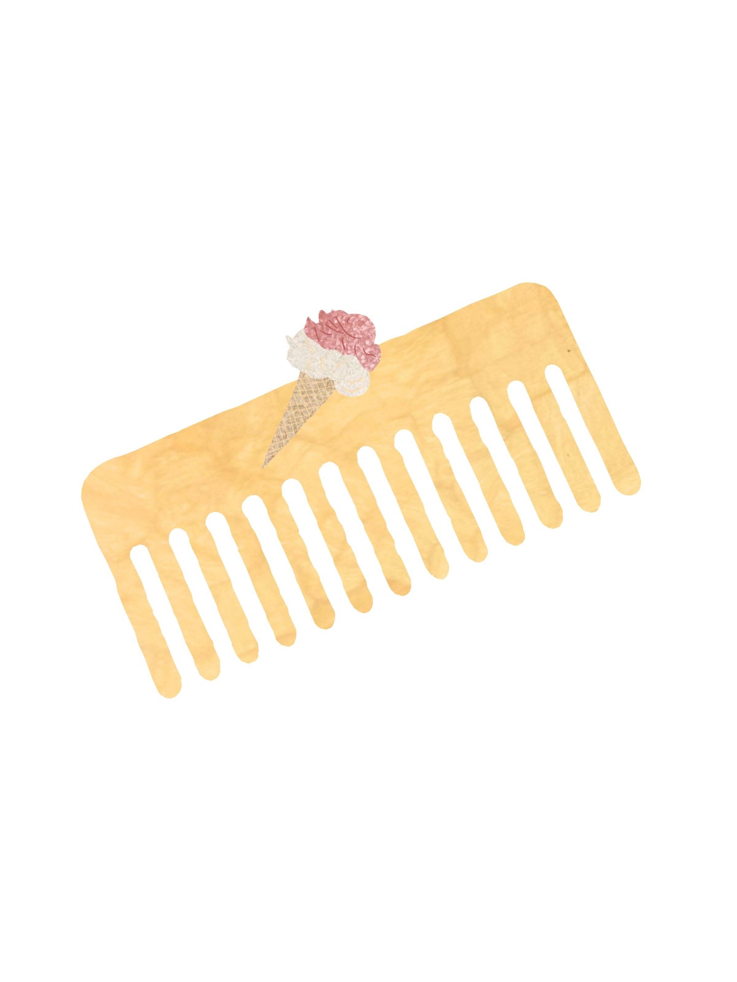 Hand-painted Gelato Detangling Wide Tooth Hair Comb | Eco-Friendly
