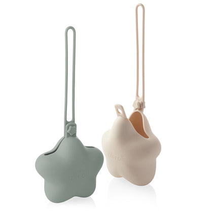 Ali+Oli Silicone Pacifier Case 2-pack Star (Sage-Sand)