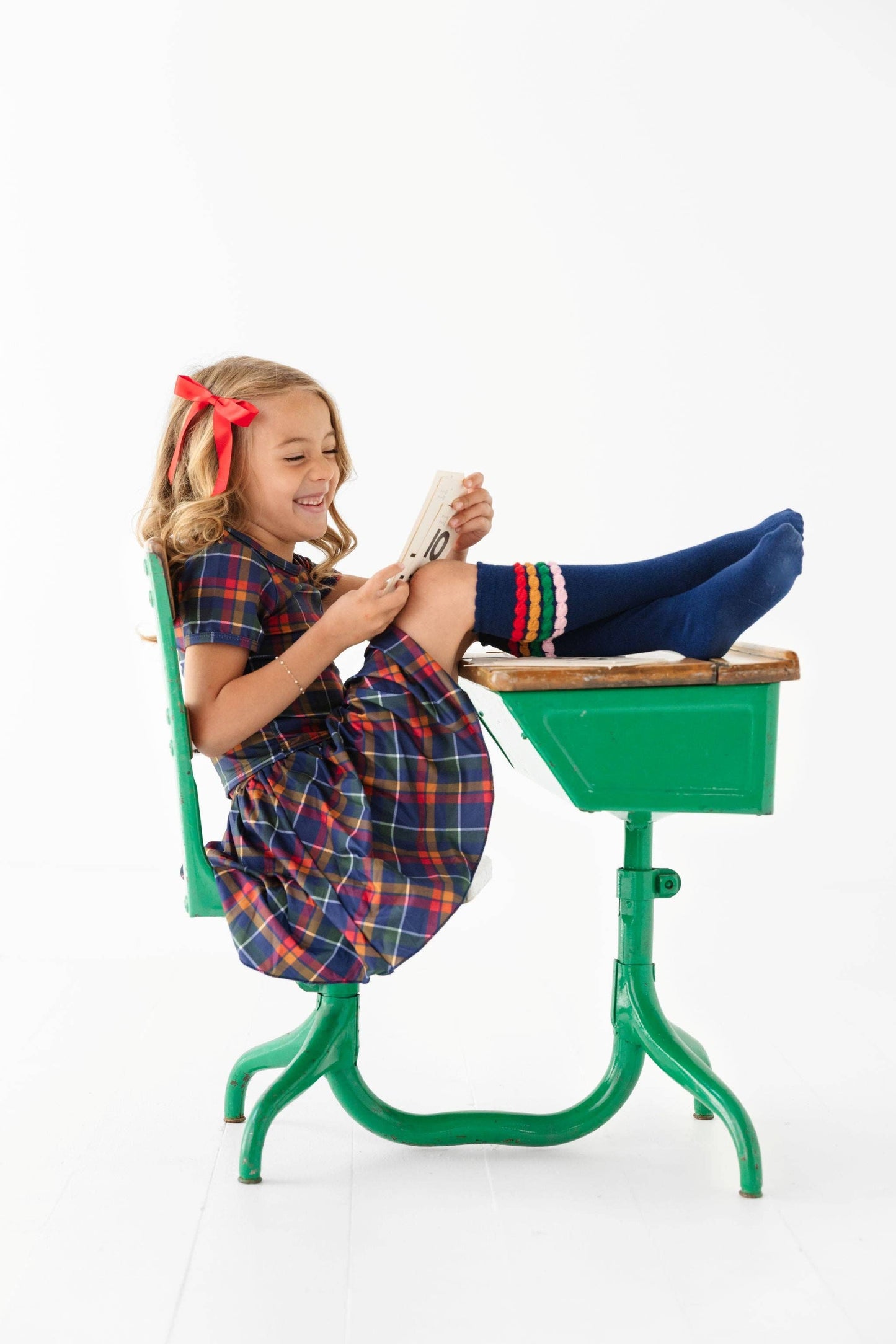 Hopscotch Bubble Stripe Knee High Socks: 4-6 YEARS