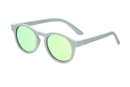 Seafoam Blue Polarized Keyhole Sunglasses with Mirrored Lens