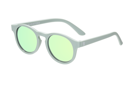 Seafoam Blue Polarized Keyhole Sunglasses with Mirrored Lens