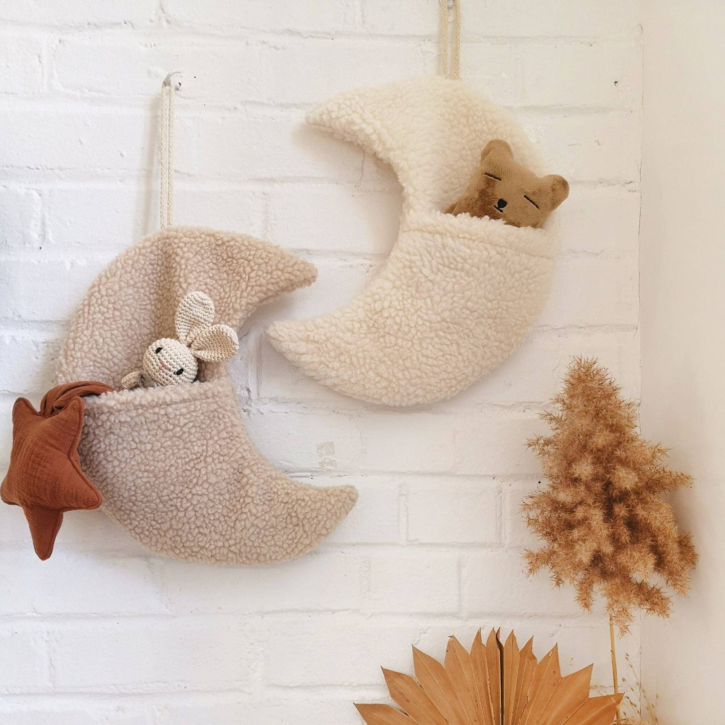 Tooth fairy pouch - Moon wall decor: Beige