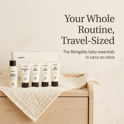 Mongdies Travel Kit 170ml | Mini Baby Skincare Set for On-the-Go | EWG Green