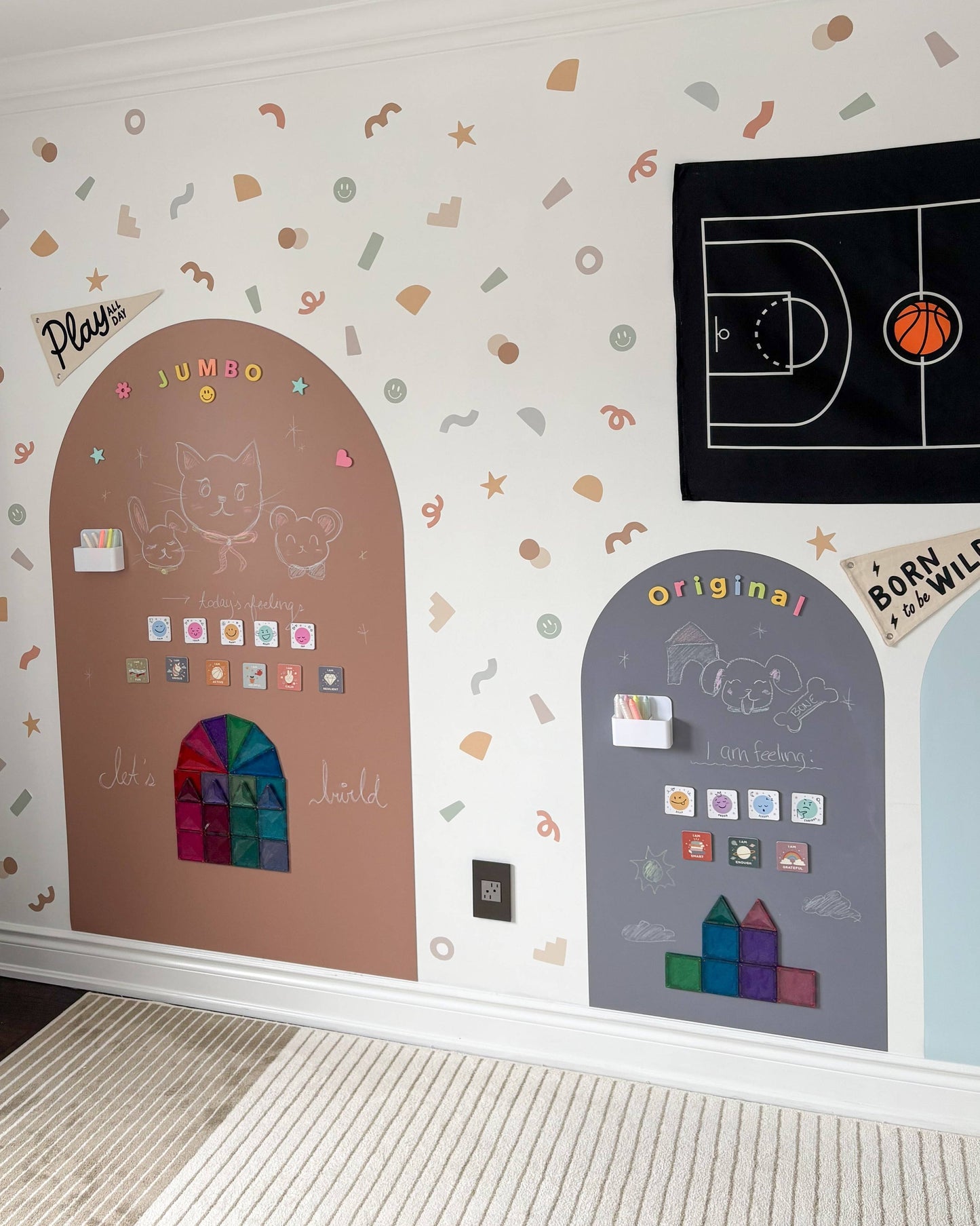 JUMBO Magic Playwall - Arch Magnetic Wall Decal for Kids: Blush