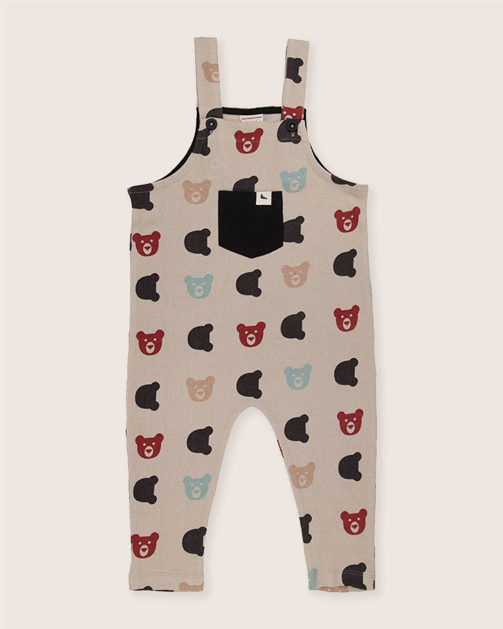 Rib Bear Dungarees: MULTI / 2-3 Years