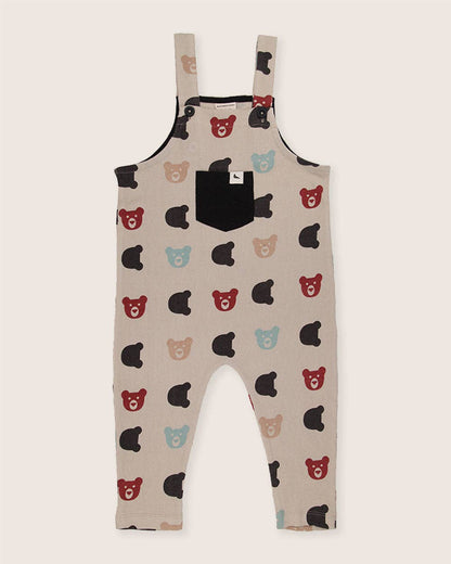Rib Bear Dungarees: MULTI / 4-5 Years