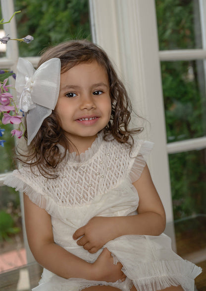 Bella Buttermilk Tulle Blouse and Bloomers Set: 12M