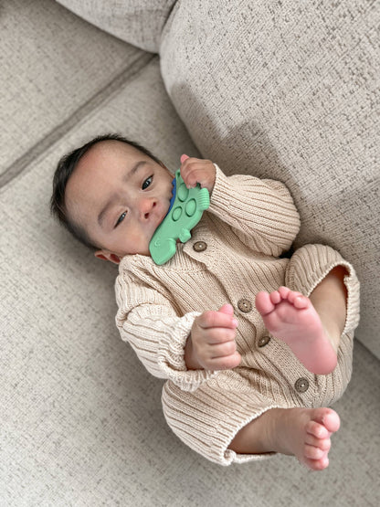 Itzy Pop™ Silicone Teether With Sensory Popper - Dino
