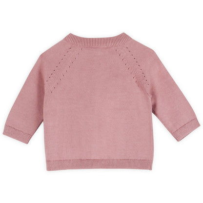 Giraffe Elephant Baby Cardigan Sweater (Organic) - Cafe Latte