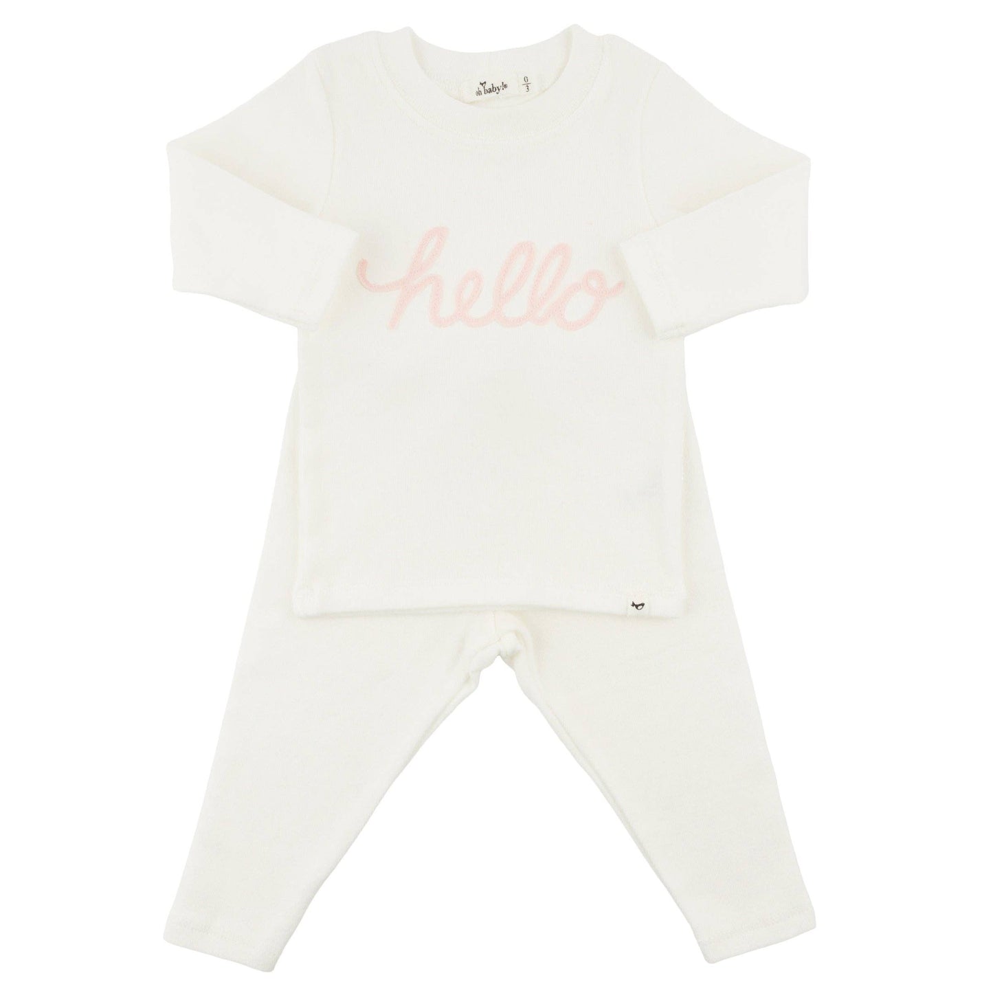 "hello" Pale Pink 2pc Set