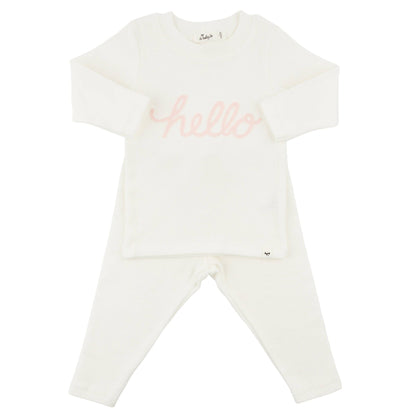 "hello" Pale Pink 2pc Set