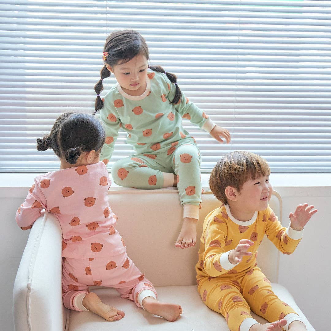 BabyRabbit Teddy Bear Long Sleeve Set: Pastel Green / 12M-18M