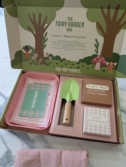 Fairy Gardening Kit for kids | Sensory Play set with Apron,Tray, Shovel, Fairies, Soil & Seeds | The Playmakers Co