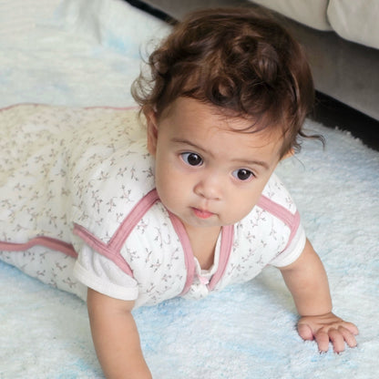 Coco Cuddle Bamboo Muslin Baby Sleep Sack 0.5 TOG, Floral Pink