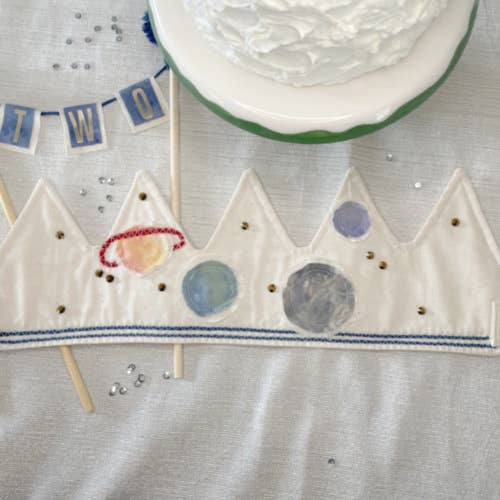 Space Themed Birthday Full Sized Crown for Kids