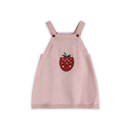 Strawberry Pocket Baby Knit Tunic Dress Set (Organic Cotton)