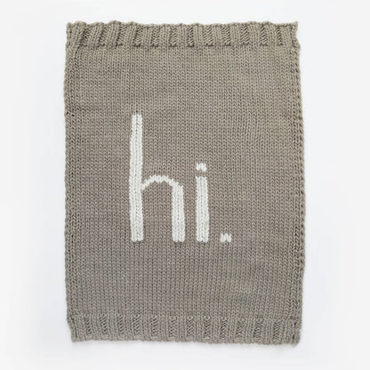 Hi. Hand Knit Baby Blanket Pebble: Pebble
