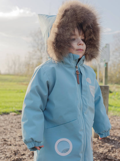 Warm Waterproof & Snowproof Kids' Winter Coat (Ice Blue)