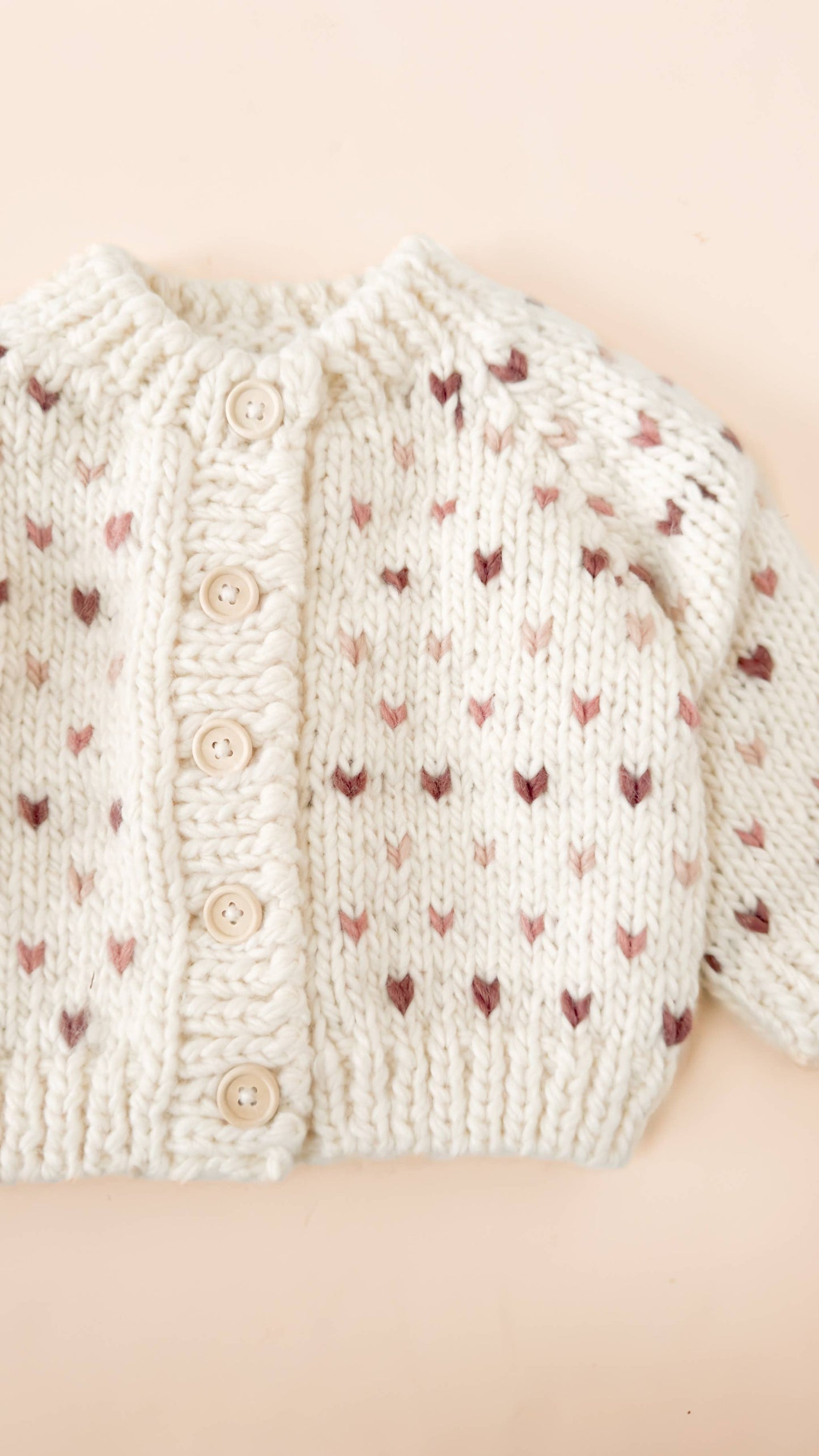 Sawyer Cardigan Mauve Baby Kid Fall Winter Hearts Valentine: Mauve / M 2-3y