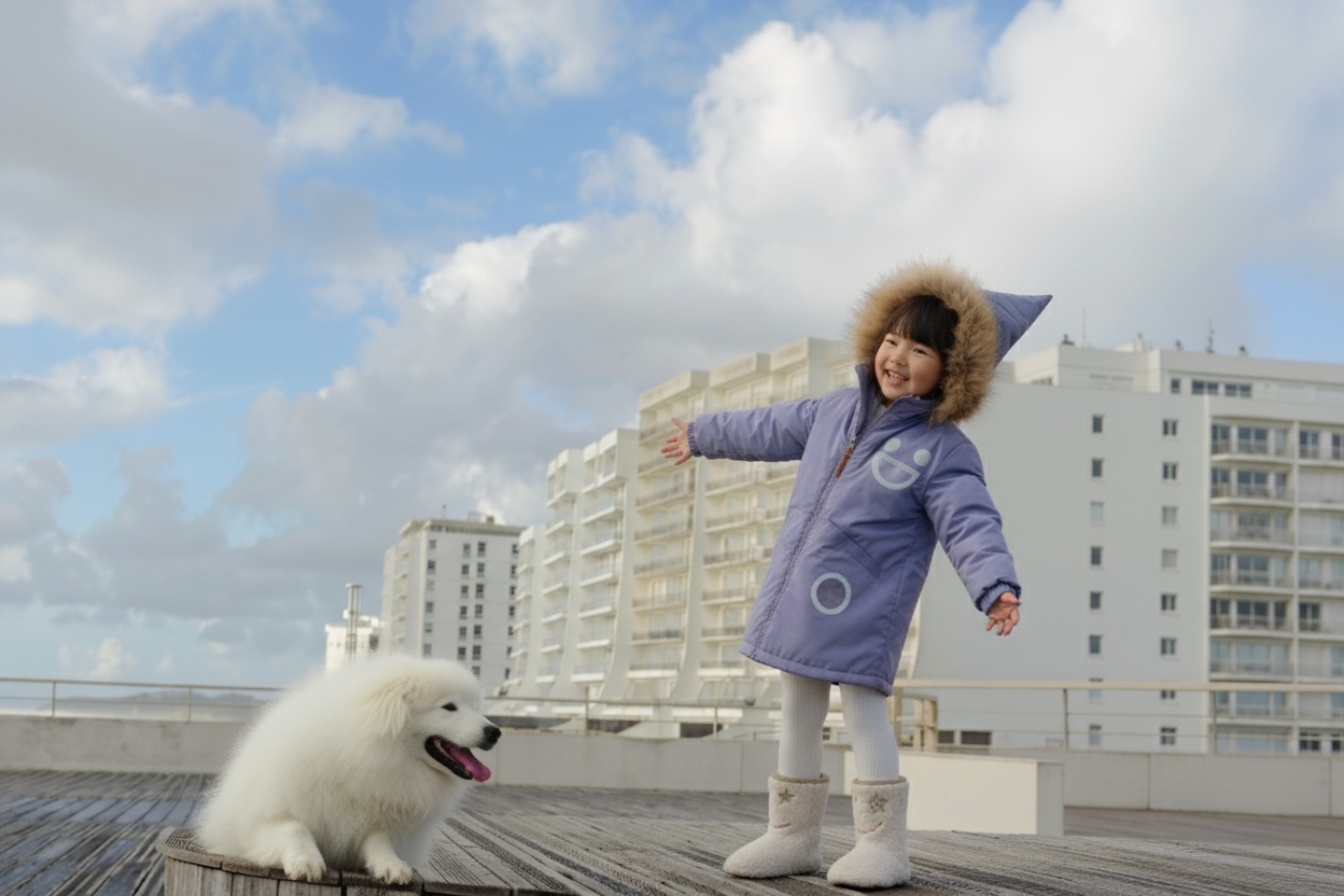 Warm Waterproof & Snowproof Kids' Winter Coat (Lavender): 7Y (122cm)