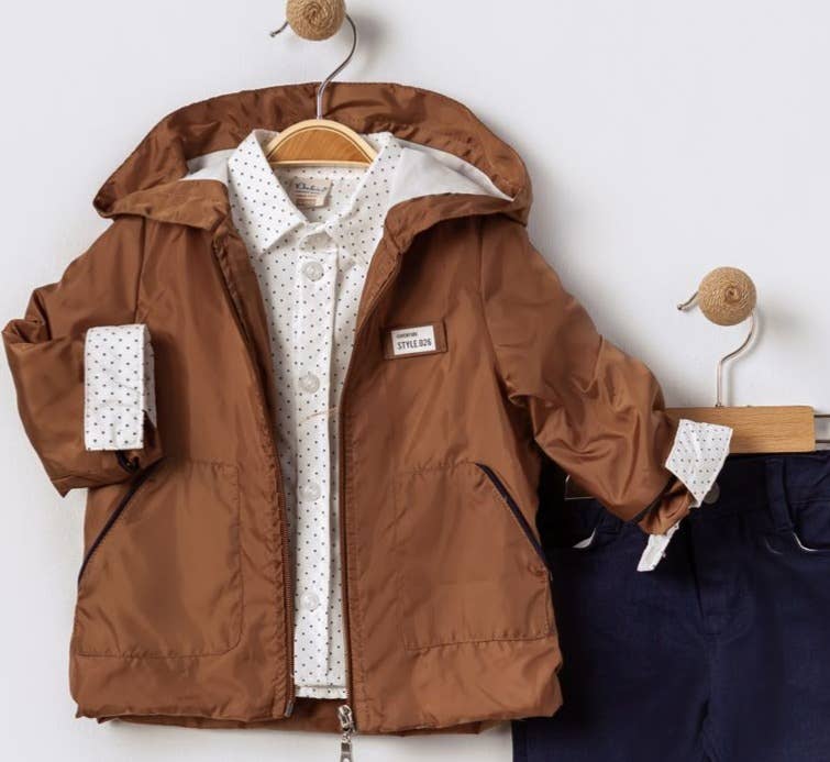 Little Boy 3 Piece Clothes Set, Great Gift for Your Toddler : Camel / 12 Months