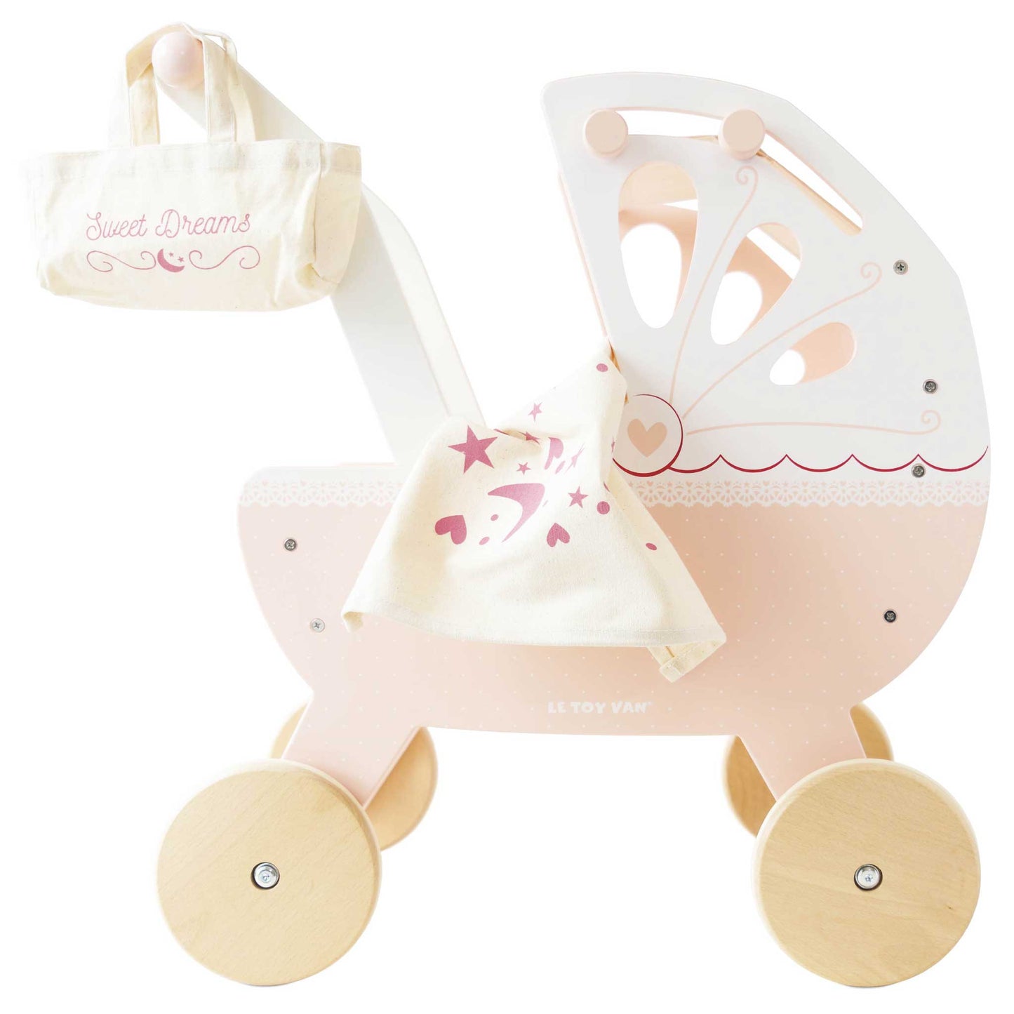 Retro Wooden Doll Stroller