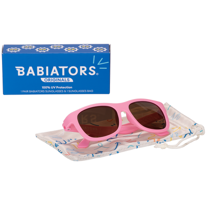 Candy Pink Navigator Sunglasses with Amber Lenses