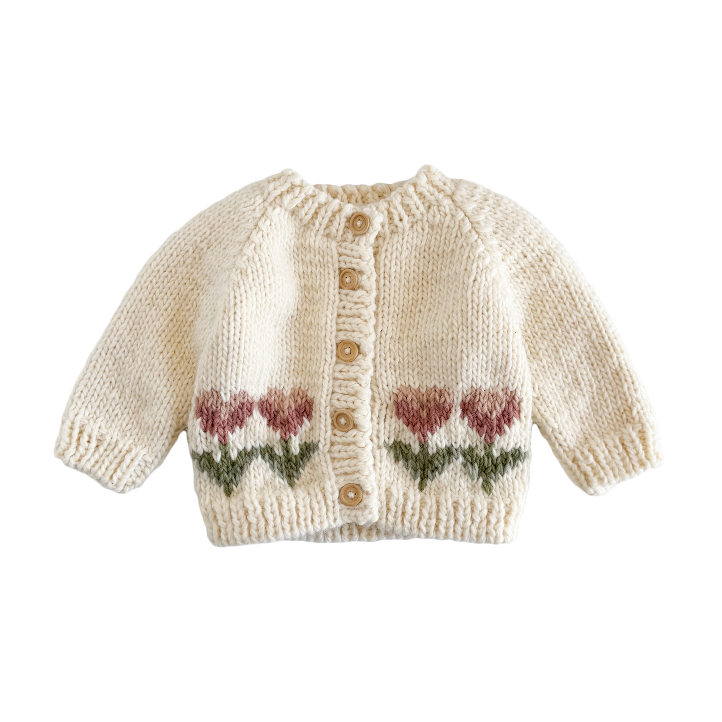 Tulip Flower Cardigan Baby Kid Fall Spring Sweater Apparel: XS; 6-12M
