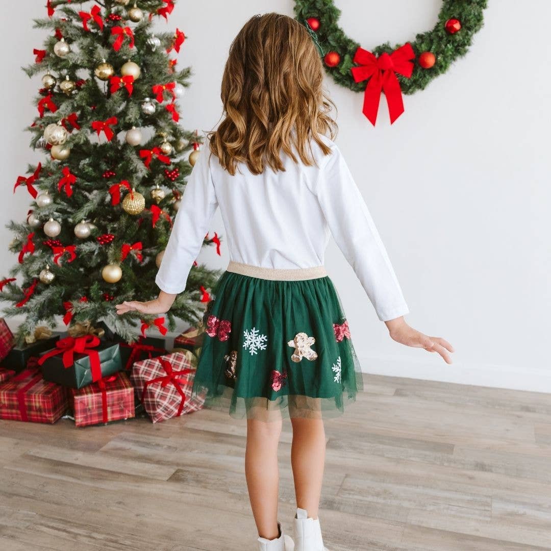 Gingerbread Joy Sequin Christmas Tutu - Kids Clothing: 1-2Y