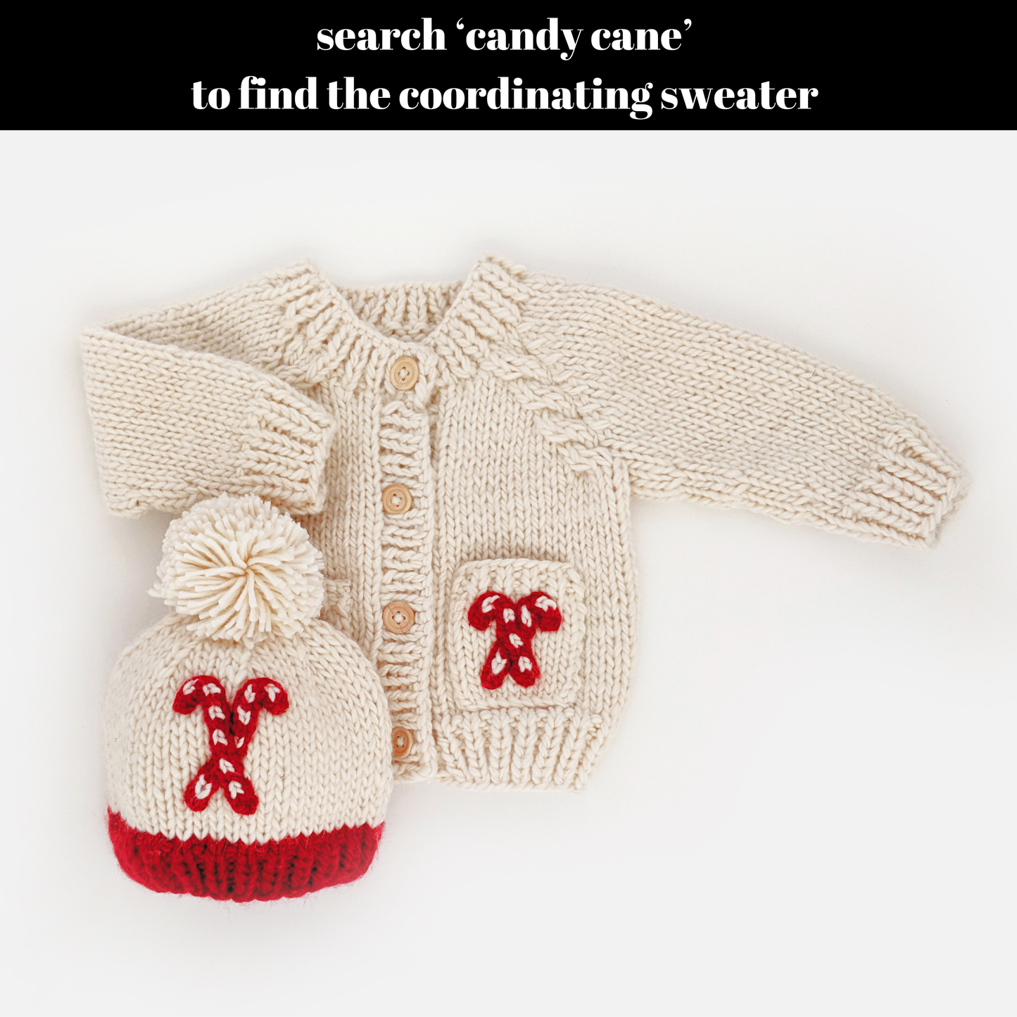 Candy Cane Beanie Hat Baby & Kids: Small (0-6 months)