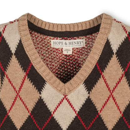 Organic Argyle Sweater Vest - Baby: Fireside Argyle / 6-12M