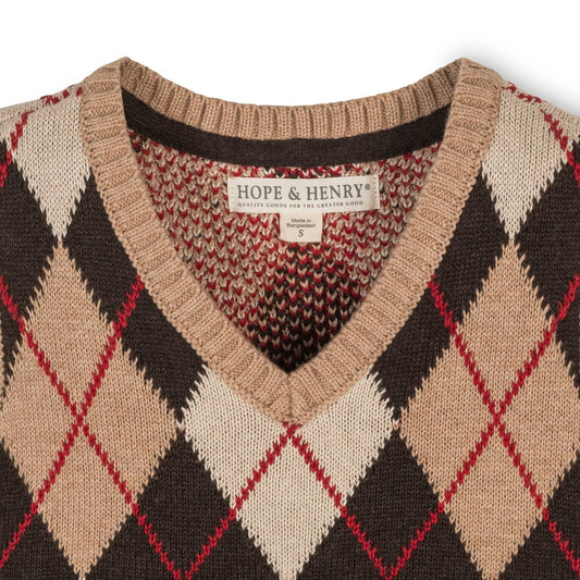 Organic Argyle Sweater Vest - Baby: Fireside Argyle / 6-12M