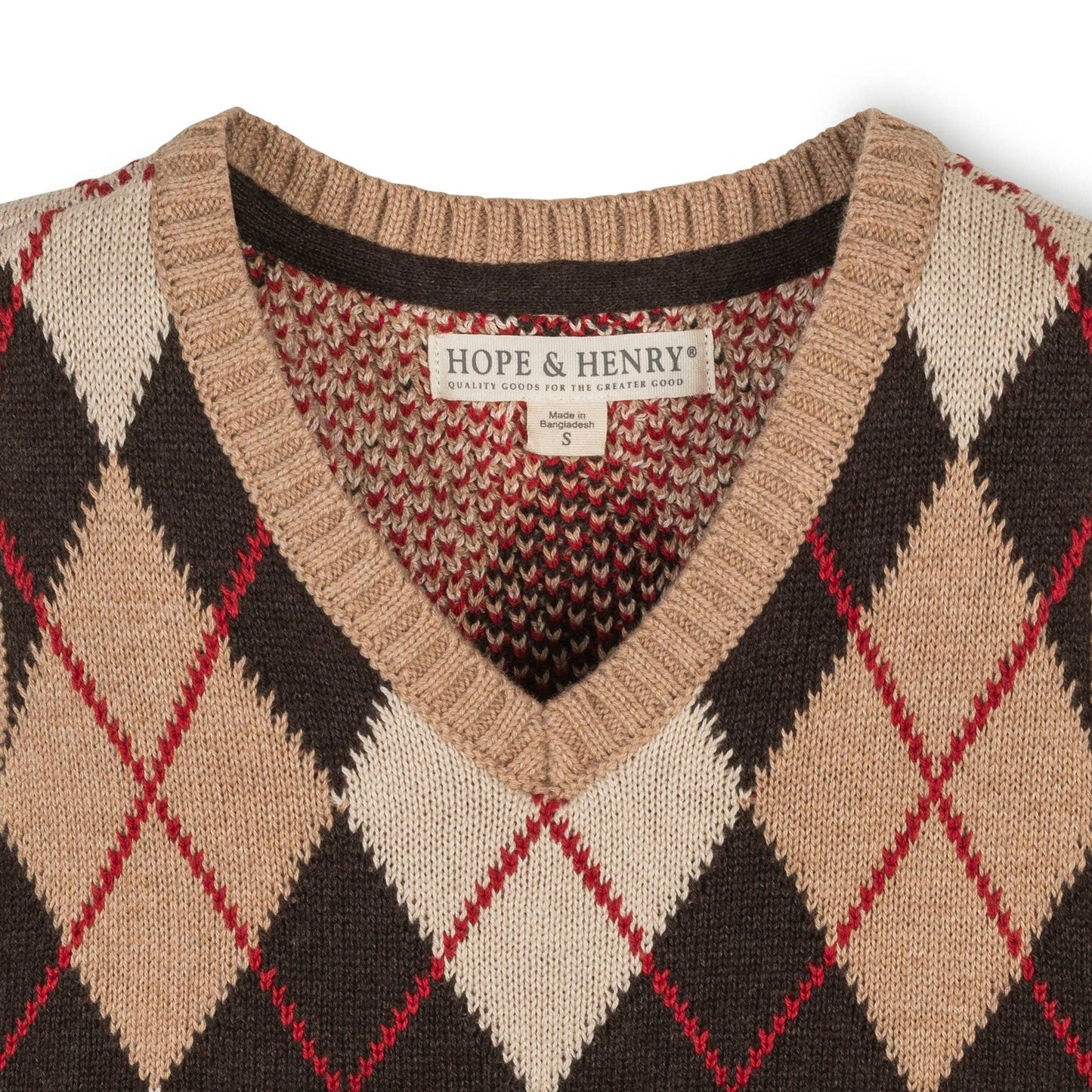 Organic Argyle Sweater Vest - Baby: Fireside Argyle / 18-24M