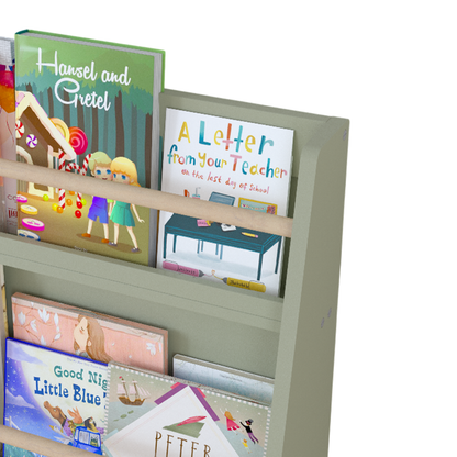 Kids Sloth Bookshelf, Book Rack, Table Chair Set, Sage Green