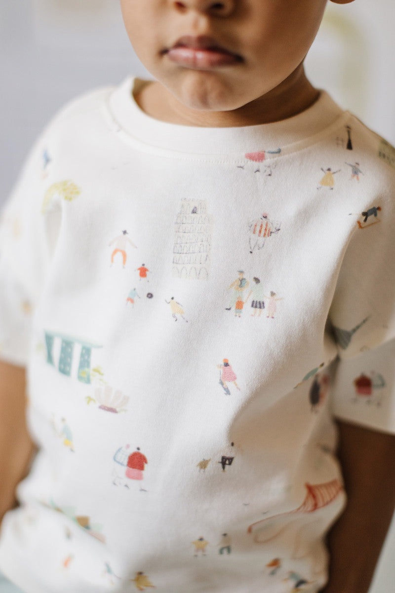 Dropped Shoulder Short Sleeve T-Shirt - Explore The World