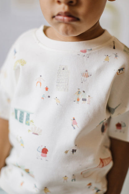 Dropped Shoulder Short Sleeve T-Shirt - Explore The World