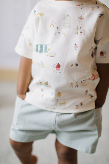 Dropped Shoulder Short Sleeve T-Shirt - Explore The World