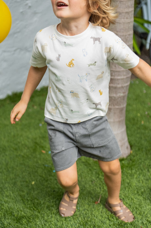 Dropped Shoulder Short Sleeve T-Shirt - Dog Days