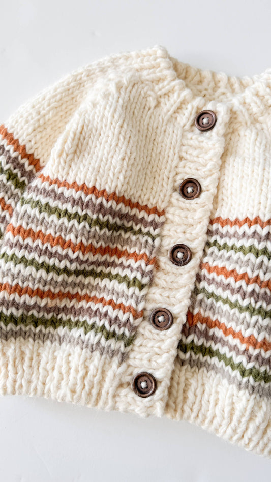 Woodland Stripe Cardigan Baby Kid Back to School Fall Winter: Woodland / M 2-3y