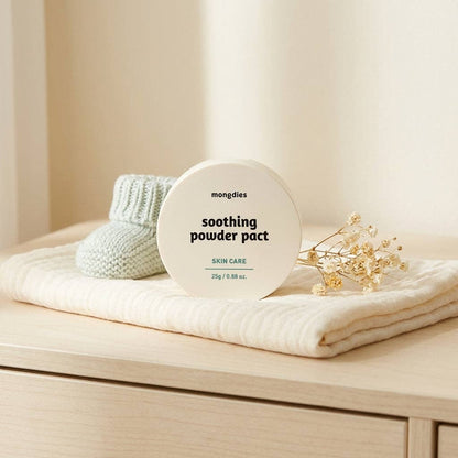 Mongdies Soothing Powder Pact 25g | Talc-Free Cooling Powder for Baby | EWG Green