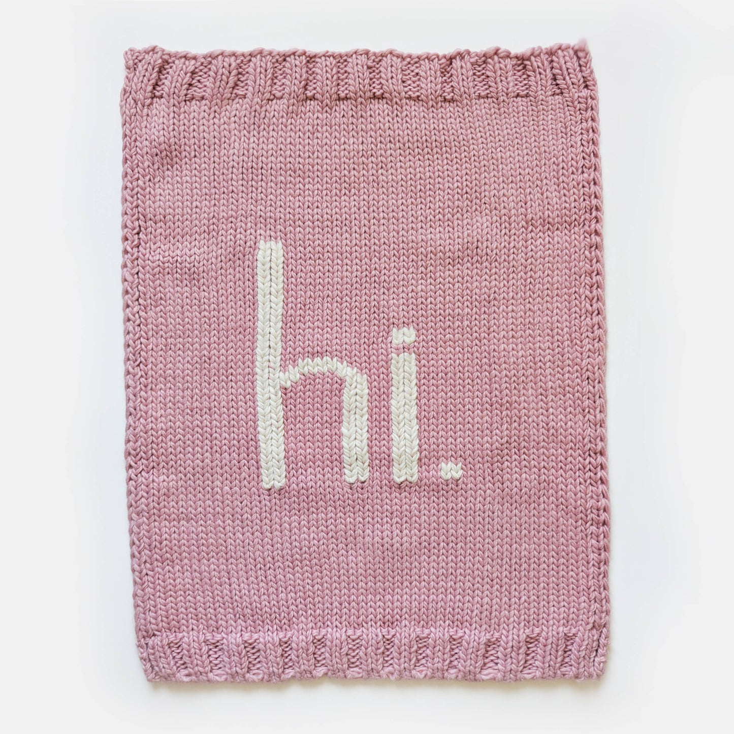 Hi. Hand Knit Baby Blanket Rosy Pink: Rosy