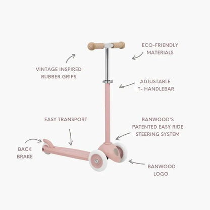 BANWOOD ECORIDE PACK - SCOOTER & HELMET - DUSTY ROSE