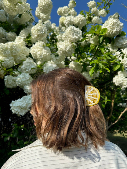 Hand-painted Citrus Slice Fruit Claw Hair Clip | Eco-Friendly