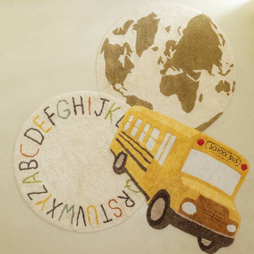 RugCycled washable rug World Map