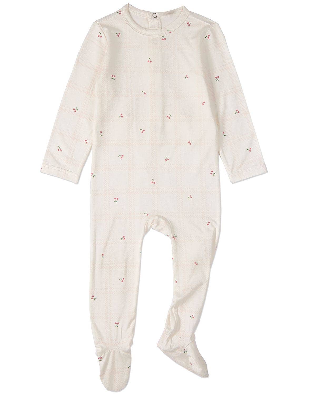 Berry Sweet Plaid Footie: Pink / 3 Months