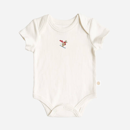 Onesie Ski Bear Baby Bodysuit Organic Winter Graphic Gift