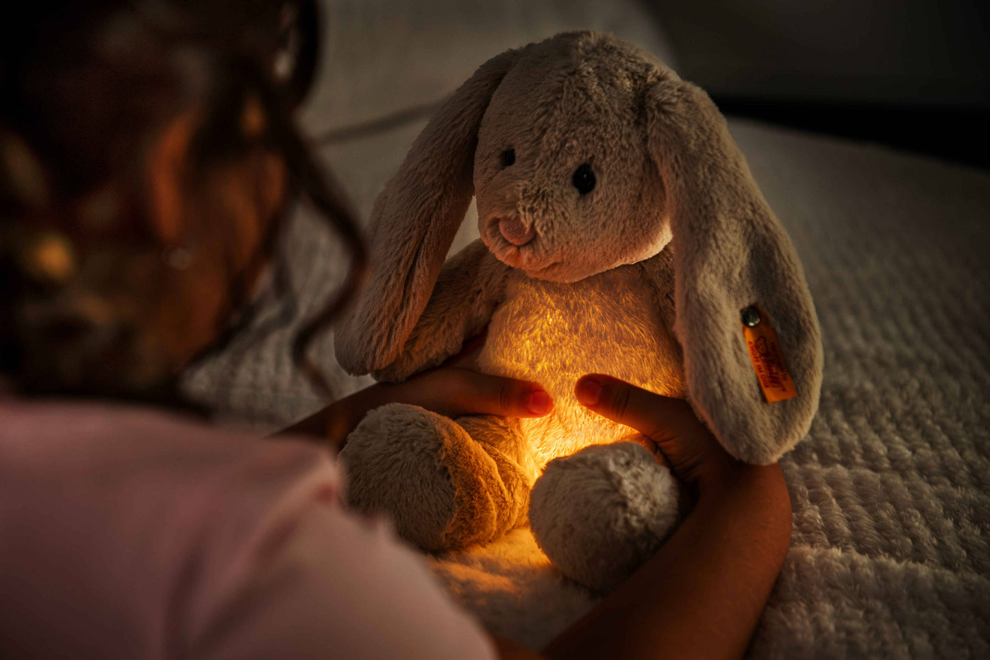 Light at Night Hoppie Rabbit Stuffed Plush, 11 Inches