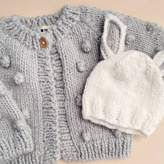 Popcorn Cardigan, Bowie Grey | Baby Sweater Kids Clothing: 12-24 mths