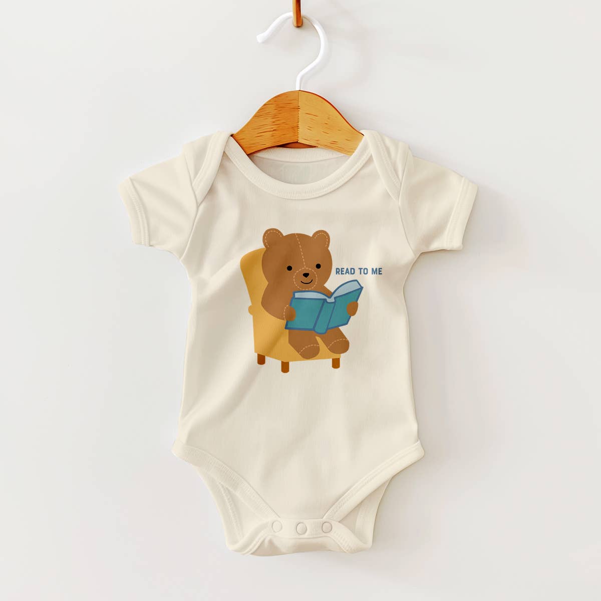 Read Me a Book Teddy Bear Baby Bookish Bodysuit